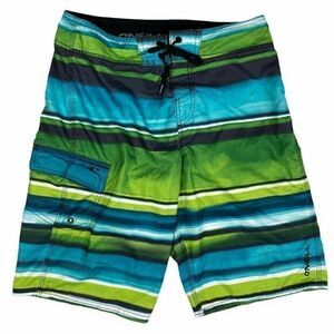❤️ O'Neill Board Shorts‎ Swim Trunks Striped Green Size  29